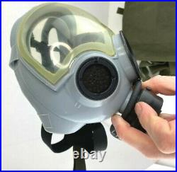 MSA Gray Millennium 40mm Gas Mask Respirator, sz M + Sealed Filter, Carrier Bag