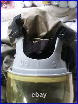 MSA Millennium 40mm Respirator Gas Mask, S + Full Hood Can is new! Size Small
