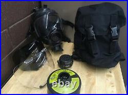 MSA Millennium CBRN 40mm Riot Gas Mask Size Medium Outserts Voice Amp Bag Filter