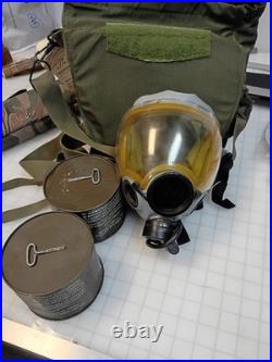 MSA Millennium Full Face Riot Controll Gas Mask CBRN Size Med + 2 new canisters