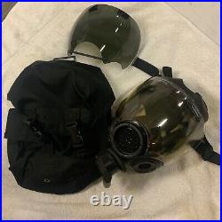 MSA Millennium Gas Mask Respirator Clear & Tinted Lens Outsert LARGE & Mask Bag