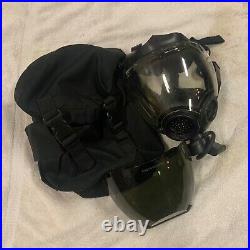 MSA Millennium Gas Mask Respirator Clear & Tinted Lens Outsert Medium & Mask Bag