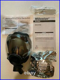 MSA Millennium Riot Control Gas Mask, Size Medium, With Cartridge