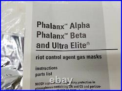 MSA Phalanx Police/Military Gas Mask with Riot Ccarrier and filter Sz medium