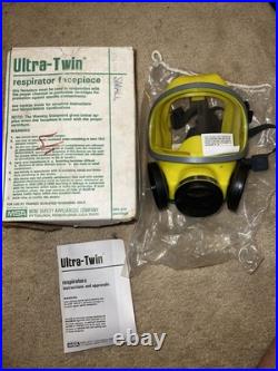 MSA Ultra-Twin Full Face Respirator Gas Mask Yellow Small