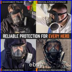 M Certified CBRN Full Face Gas Mask Reusable Respirator Professional Grade
