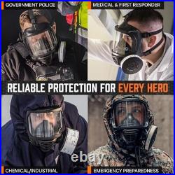 M Certified CBRN Full Face Gas Mask Reusable Respirator Professional Grade
