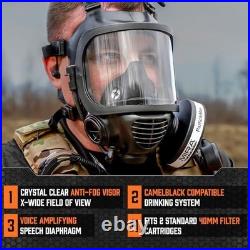 M Certified CBRN Full Face Gas Mask Reusable Respirator Professional Grade