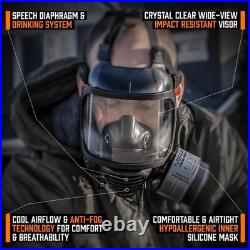 M Certified CBRN Full Face Gas Mask Reusable Respirator Professional Grade