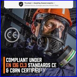 M Certified CBRN Full Face Gas Mask Reusable Respirator Professional Grade