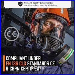 M Certified CBRN Full Face Gas Mask Reusable Respirator Professional Grade C