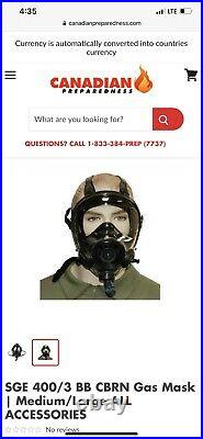 Mastel sge 400/3 gas mask / respirator Small/Medium