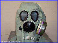 Military 40mm/NATO Gas Mask withDrink Port, Hood, Pouch & NBC/CBRN Filter Exp 2022