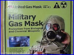 Military 40mm NATO Gas Mask withDrink Port & Protective Hood, Size Med/Regular NEW