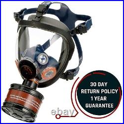 Military Grade Full Face Respirator Mask with Advanced Air Filtration For Smoke