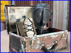 Military Style Acme Full Vision Miner Gas Mask Cannister Hose #4 in Box Complete