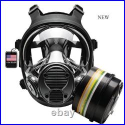 NB-100 Full Face Tactical Gas Mask Respirator, Tactical Black