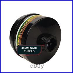 NB-100 Full Face Tactical Gas Mask Respirator, Tactical Black