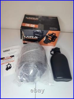NEW OPEN BOX MIRA SAFETY TACTICAL GAS MASK CM-6M FULL FACE RESPIRATOR with CANTEEN