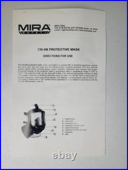NEW OPEN BOX MIRA SAFETY TACTICAL GAS MASK CM-6M FULL FACE RESPIRATOR with CANTEEN