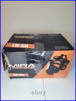NEW OPEN BOX MIRA SAFETY TACTICAL GAS MASK CM-6M FULL FACE RESPIRATOR with CANTEEN