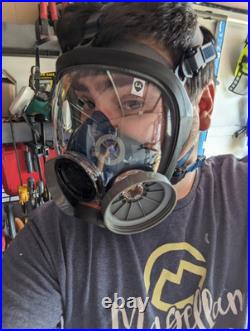 New Full Face Organic Vapor Respirator Anti-Fog Lens with 2 Filter Cartridges
