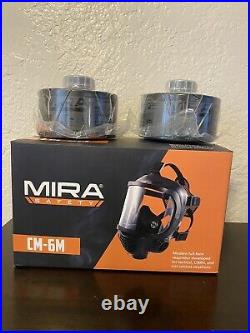 New MIRA Safety CM-6M Gas Mask Respirator Bundle. With 2 filters + Canteen