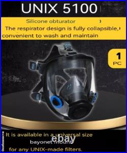 New! Russian Army Gas Panoramic mask Unix 5100 Black+ 3 filter
