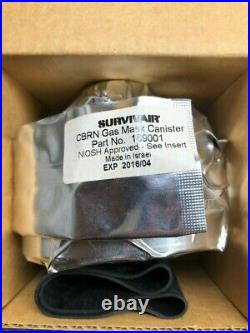 New Survivair Opti-fit Gas Mask Respirator 7730 Plus A Cbrn Canister