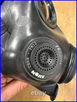 Original British AVON FM12 RESPIRATOR GAS MASK SIZE 2 with filter