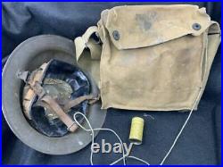 Original US WWI Gas Mask Complete Carry Bag Respirator & Doughboy Helmet