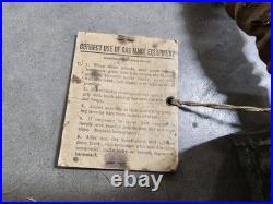 Original WW1 U. S. Army Small Box Respirator Gas Mask & Filter With Instructions