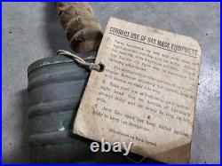 Original WW1 U. S. Army Small Box Respirator Gas Mask & Filter With Instructions