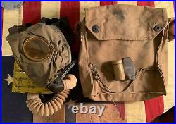 Original WWI US AEF Gas Mask Box Respirator with issued canvas bag