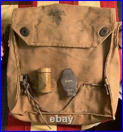 Original WWI US AEF Gas Mask Box Respirator with issued canvas bag