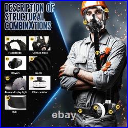 PAPR Respirator System Gas Mask Portable Electric Powered Air Purifying for R