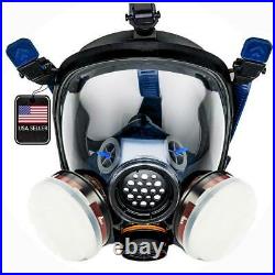 PARCIL DISTRIBUTION Gas Mask Black Full Face Organic Vapor Respirator 2-Threaded