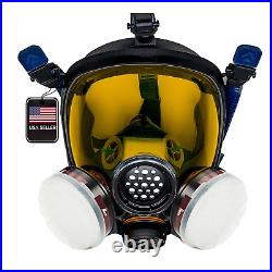PD-100 Light Amber Full Face Respirator Tinted Gas Mask with Organic Vapor and