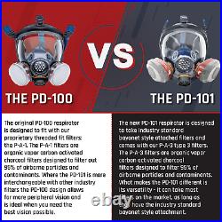 PD-100 Smoke Black Full Face Respirator Tinted Gas Mask with Organic Vapor and