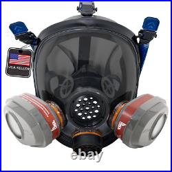 PD-101 Smoke Black Tinted Full Face Respirator Gas Mask with Organic Vapor and P