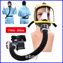 Powered Full Face Respirator Protective Mask with Air Pump for Gases Dust Paint