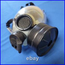 Pristine MSA-0C27919 Gas Mask with Canister and Clear Protective Shield