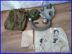 RARE Vintage GAS MASK GP-5 USSR SOVIET RESPIRATOR army uniform size 5 kid baby
