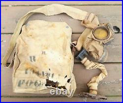 Rare Original WW1 WWI Small Box Respirator Gas Mask with Bag 1917 Dated