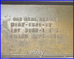 Rare Vintage 1940 M1A2-1XA1-I Gas Mask in Sealed Container US Army Military WWII