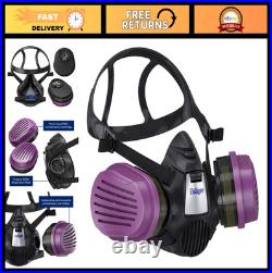 Respirator Mask with Multi-Gas/P100 Cartridge NIOSH Certified, OV/AG/HF/FM/CD/