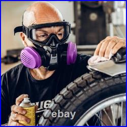 Respirator Mask with Multi-Gas/P100 Cartridge NIOSH Certified, OV/AG/HF/FM/CD/