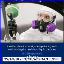 Respirator Mask with Multi-Gas/P100 Cartridge NIOSH Certified, OV/AG/HF/FM/CD/