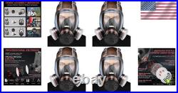 Reusable Full Face Gas Mask Set with Activated Carbon Filters Unisex Adult Reusable Full Face Gas Mask Set with Activated Carbon Filters Unisex Adult