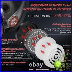 Reusable Full Face Gas Mask Set with Activated Carbon Filters Unisex Adult